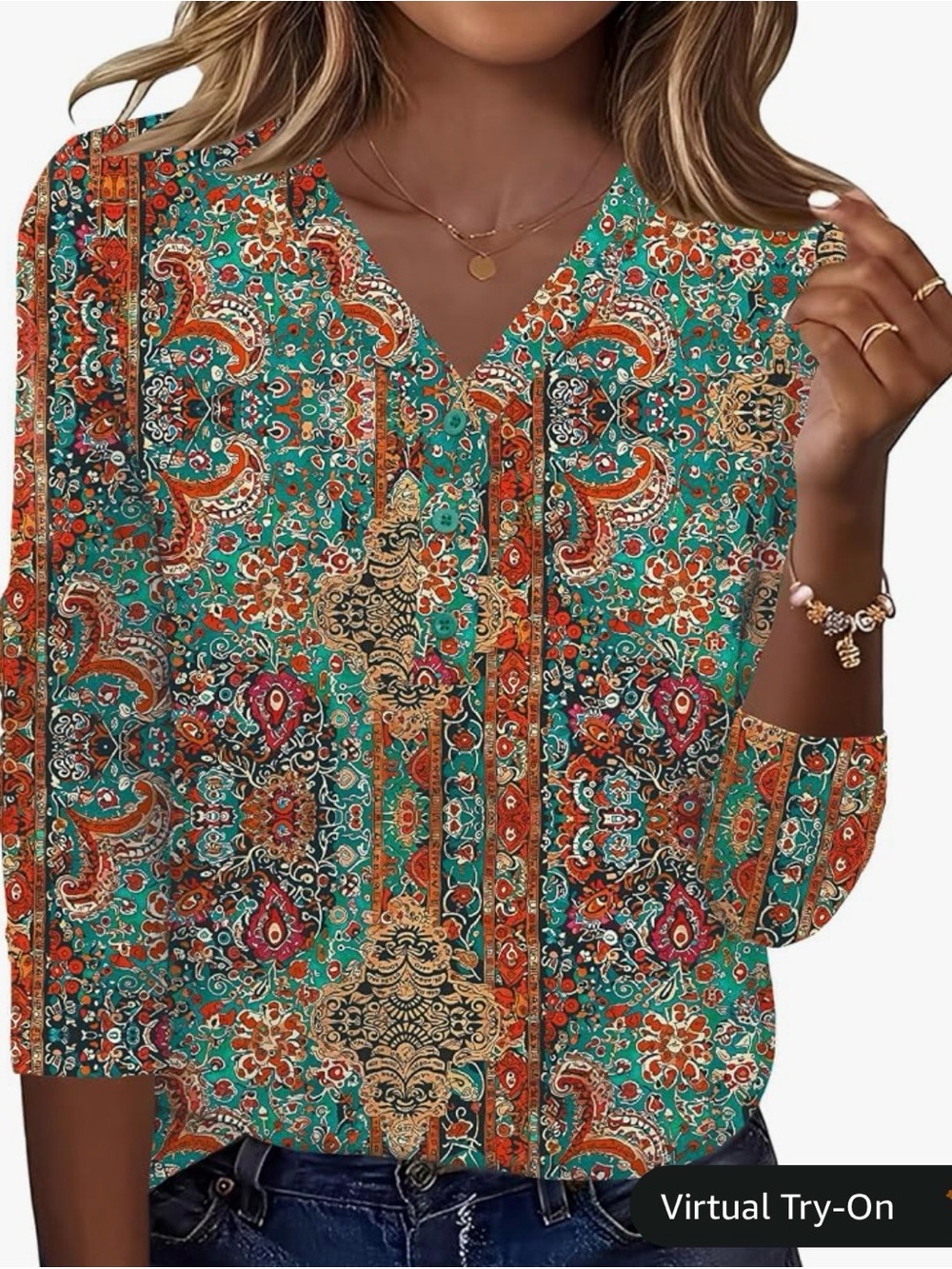Ivicoer fashion V neck long sleeve blouse